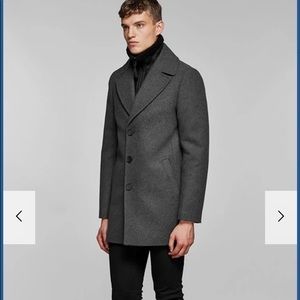 Mackage new gray pea coat with shearling lining